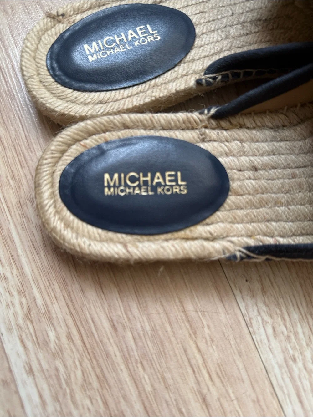 Michael Kors Women’s Blue Leather and Suede Slip On Mules Size 7